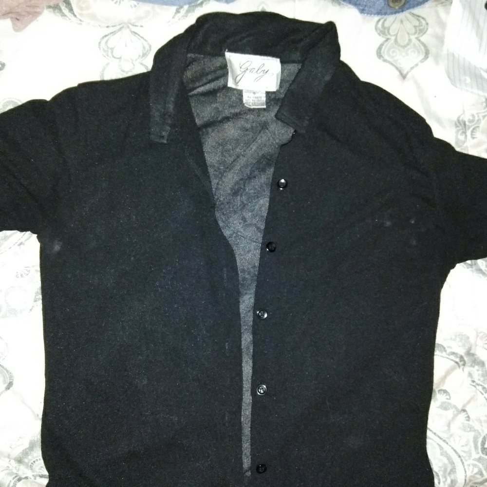 Sheer black button-up